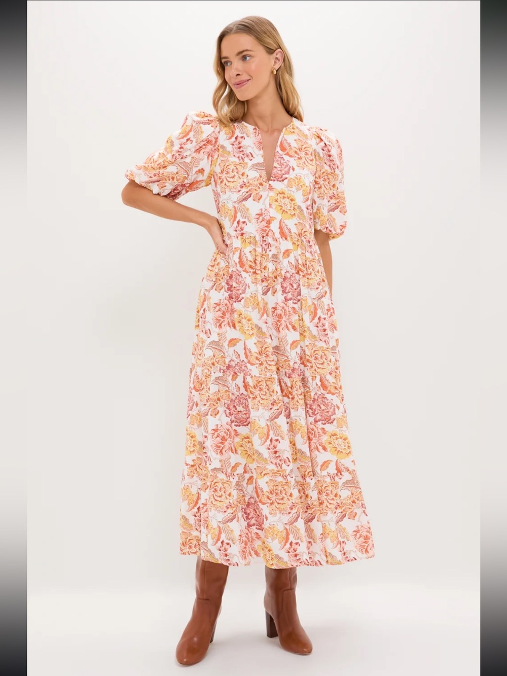 S26 Hyacinth House Saffron Floral Sophia Maxi Dress